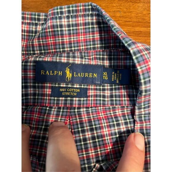 Polo Ralph Lauren Shirt Mens Xl Blue Pink Plaid Button Down Long Sleeve Pony - Picture 3 of 5